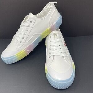 NEW Womens Levis Low Cut Fashion Modern White Rainbow Tie Dye Sneaker Shoe 8.5 M